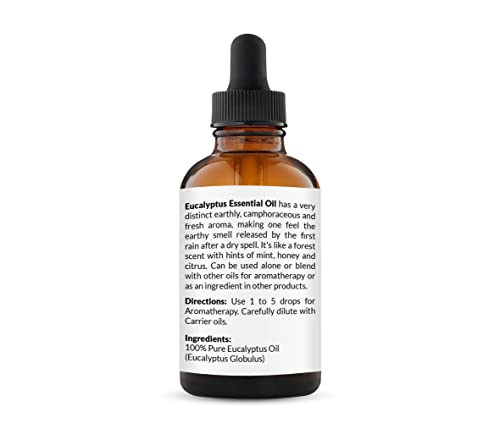 NaturoBliss 100% Pure Natural Undiluted Eucalyptus Essential Oil (4oz) Premium Therapeutic Grade
