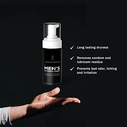 Impressive Beauty Intimate Wash for Men Natural Organic with Tea Tree Oil - pH Balanced Foam Cleansing