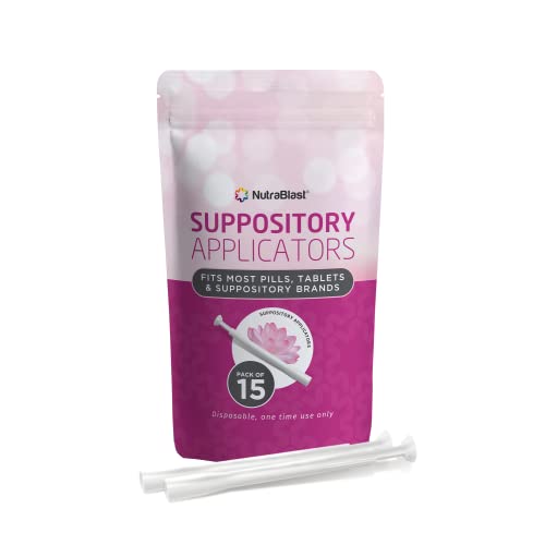 NutraBlast Disposable Vaginal Suppository Applicators (15-Pack) - Fits Most Brands, Pills