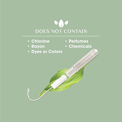 Organyc 100% Certified Organic Cotton Tampons, Plant-Based Eco-Applicator, Regular Flow, 16 Count