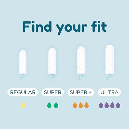 o.b. Tampons Multipack - Non-Applicator Tampon, Unscented - Regular/Super/Super Plus Tampons, 40ct