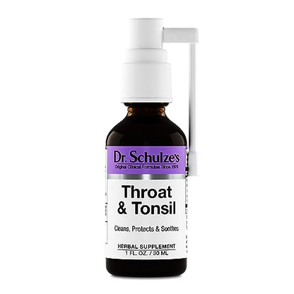 Dr. Schulze's Throat & Tonsil | Cool, Soothe & Protect | Herbal Supplement | Vegan & Koshe