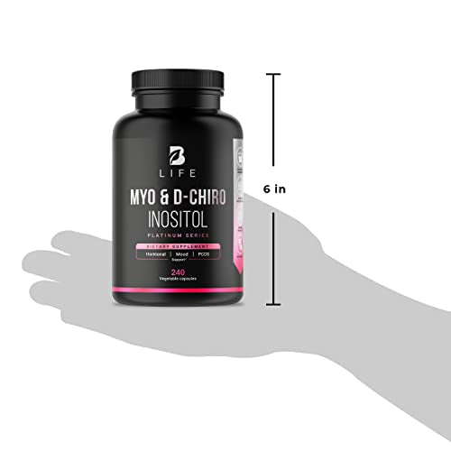 Myo-Inositol & D-Chiro Inositol by B Life - 240 Capsules - Made in USA - 40:1 Ratio