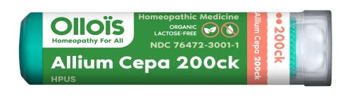OLLOIS Allium Cepa 200ck Organic & Lactose-Free Homeopathic Medicine, 80 Pellets (Pack of 1)
