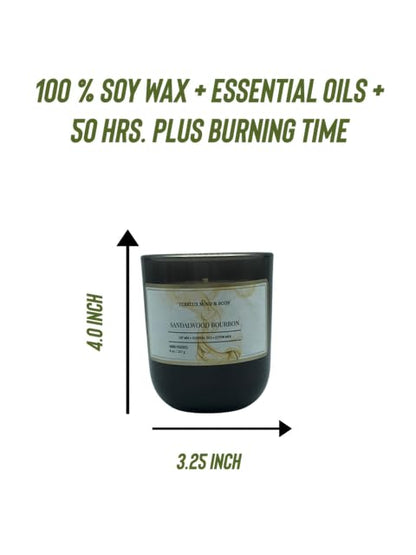 Sandalwood Bourbon Non-Toxic Candles - Natural Candles for Men - Aromatherapy Candle Relaxing
