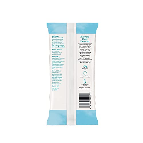 Summer's Eve Fragrance Free Gentle Daily Feminine Wipes, Removes Odor, pH balanced, 32 Count, 4 Pack