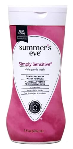 Summer's Eve Cleansing Wash - Simply Sensitive - 9 Ounce - pH-Balanced - Dermatologist & Gynecologist