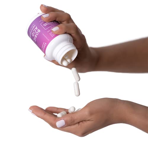 Seroflora Boric Acid Vaginal Suppositories for Women + 1 Suppository Applicator - Helps