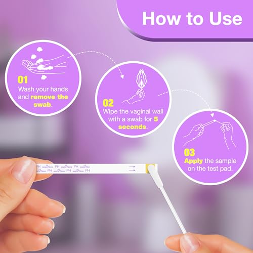 Easy@Home Vaginal pH Test -10 Strips - BV Test Kit at Home for Women - Yeast Infection Test + pH Balance