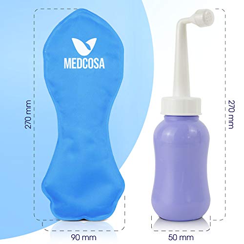 Medcosa Female Ice Pack and Perineal Bottle Set - Reusable Perineal Cold Packs & Portable Bidet Spray BottleMedcosa Female Ice Pack and Perineal Bottle Set - Reusable Perineal Cold Packs & Portable Bidet Spray Bottle