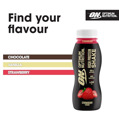 Optimum Nutrition High Protein Shake Bottles, Ready To Drink Healthy Snacks, No added