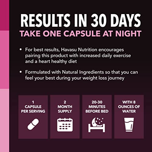 Night Time Fat Burner for Women - Weight Loss and Sleep Support Blend With Vitamin D