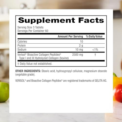 Webber Naturals Collagen30 Bioactive Collagen Peptides 2500 mg 180 Tablets