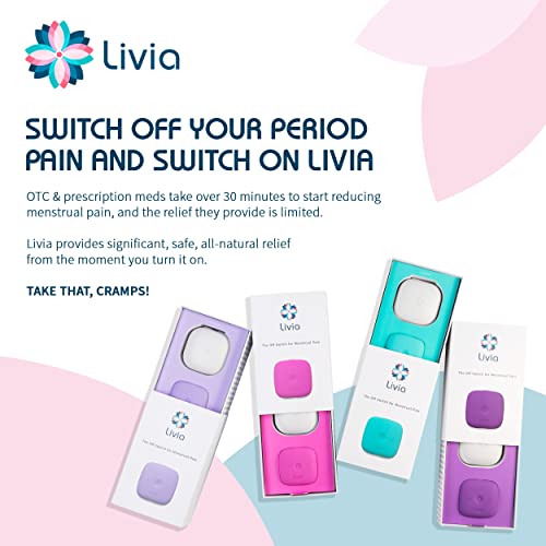 Livia Menstrual Pain Relief Device, Purple - The Off Switch for Period Pain - Portable Unit with Stick