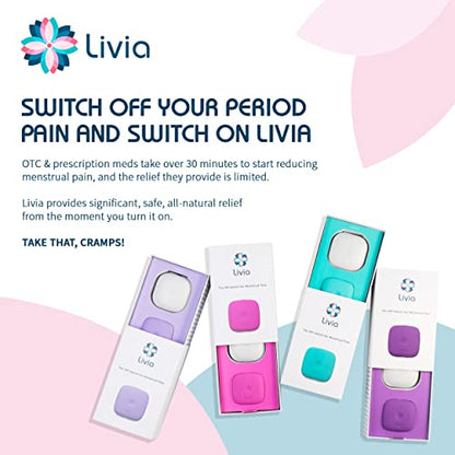 Livia Menstrual Pain Relief Device, Purple - The Off Switch for Period Pain - Portable Unit with Stick