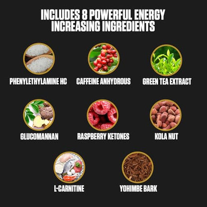 1080p Thermogenic Energy Burn - #1 Rated Energy & Pre Workout for Men & Women