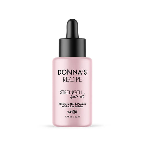 Donna's Recipe by Tabitha Brown Strength Hair Oil - 18-Natural-Oil & Powder Blend, Lightweight, Fast-Absorbing Scalp Treatment to Relieve Dryness & Build-Up, Strengthen & Nourish Hair (1.7 oz)