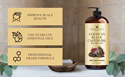 Handcraft Blends Jamaican Black Castor Oil for Hair Growth, Eyelashes and Eyebrows