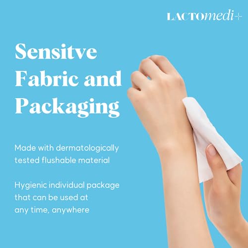 LACTOMEDI Feminine Wipes - Unscented Feminine Wipes - Individually Wrapped - pH-Balanced Feminine