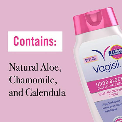Vagisil Odor Block Multipack for Women, Daily Intimate wash, 20 Feminine Wipes, and Dry Wash