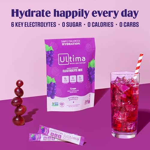 Ultima Replenisher Daily Electrolyte Drink Mix - Grape, 20 Stickpacks - Hydration Packets
