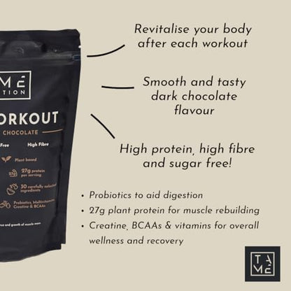 Vegan Post Workout Protein Powder - Dark Chocolate - 301g - Tame Nutrition