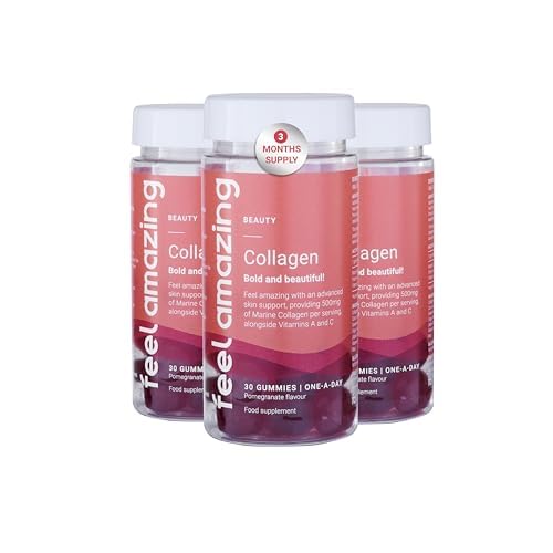 Collagen Gummies with Vitamins A and C, 500mg of Marine Collagen Per Serving, Advanced Skin Support
