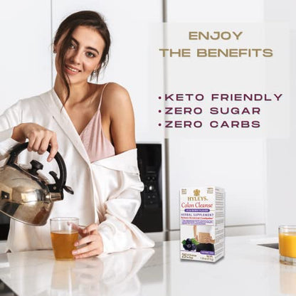 Hyleys Colon Cleanse Tea Acai Berry Flavor - 25 Tea Bags (12 Pack - 300 Tea Bags Total)