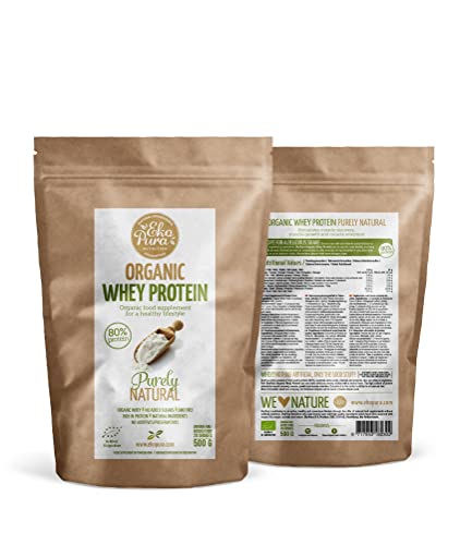 Ekopura Organic Whey Protein 500g - 80% Protein - Hormone Free, GMO-Free, Soy-Free, Additive Free