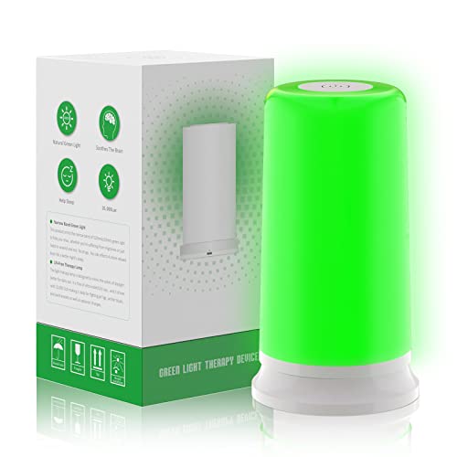 Green Light Lamp for Migraines,Mood Light Therapy Lamp 10000 Lux,Narrow Band Green LEDs 