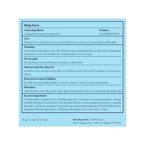 LACTOMEDI Feminine Wipes - Unscented Feminine Wipes - Individually Wrapped - pH-Balanced Feminine