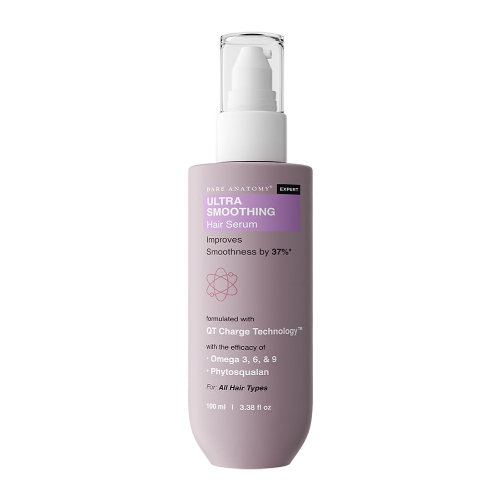 Bare Anatomy Ultra Smoothing Hair Serum Powered By Carbohydrate Complex & Niacinamide - Serum for Smooth & Shiny Hair - For Dry & Frizzy Hair - Women & Men - 100 ml