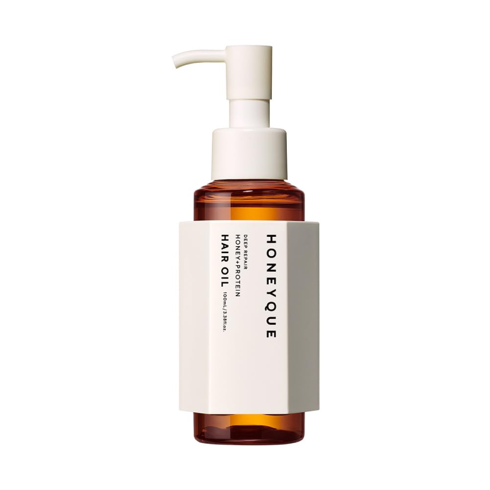 HONEYQUE Deep Repair Honey + Protein Hair Oil Extra Moist 100ml/3.38 fl. oz - Moisturizing 2-Way Hair Oil for Damaged, Frizzy Hair - With Manuka Honey, Keratin, Milk Protein - Japanese Hair Treatment