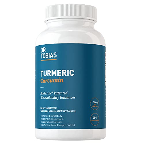 Dr. Tobias Turmeric Curcumin Supplement with BioPerine & Black Pepper, Extra Strength