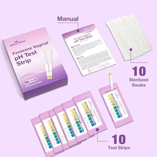 Easy@Home Vaginal pH Test -10 Strips - BV Test Kit at Home for Women - Yeast Infection Test + pH Balance