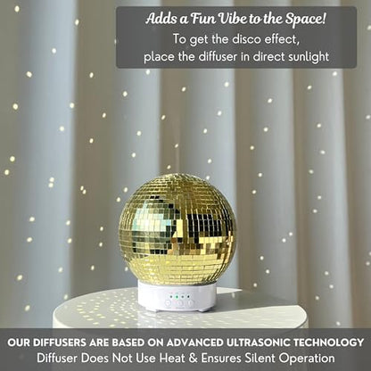 Disco Ball Diffuser Rotating - 300 ML Mirror Ball Oil Diffuser, Essential Oils Diffusers for Home