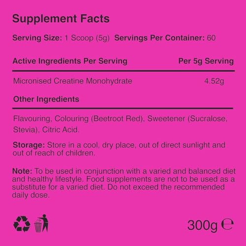 Warrior Creatine Monohydrate Powder - 300g - Micronised for Easy Mixing and Consumpti