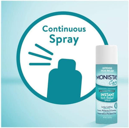 Monistat Instant Itch Relief Spray for Women, Maximum Strength Feminine Itch Care, 2 oz (Pack of 2)