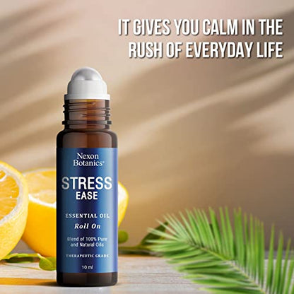 Stress Ease Essential Oil Roll On Blend 10ml - Natural Stress Relief Essential Oils Roll