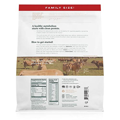 Natural Force Grass Fed Organic Whey Protein Powder - Non GMO Verified, Humane