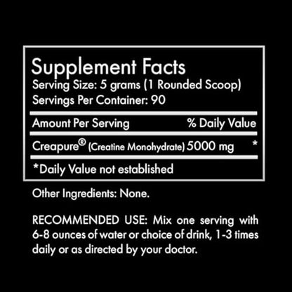 Clean Creatine - 100% Creapure Creatine Monohydrate Powder for Muscle Growth