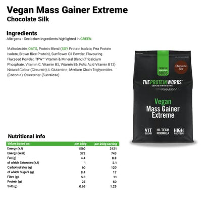 Protein Works - Vegan Mass Gainer Extreme - High Calorie Protein Powder - Weight Gainer