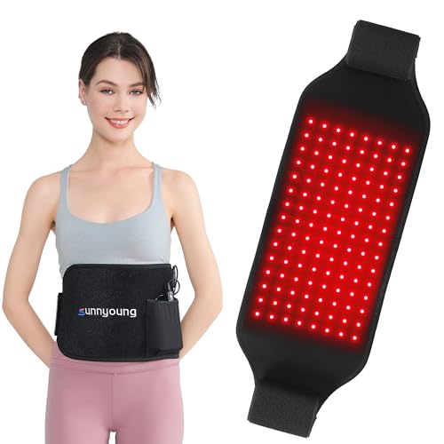SUNNYOUNG Red Light Therapy Belt, Infrared Light Therapy Wrap Muscle Relaxing Belt with 120 LED Lights