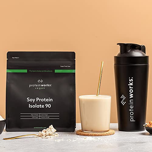 Protein Works Soy Protein 90 (Isolate) Protein Powder - 100% Plant-Based - Low Fat - No Added Sugar