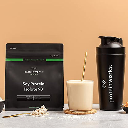 Protein Works Soy Protein 90 (Isolate) Protein Powder - 100% Plant-Based - Low Fat - No Added Sugar