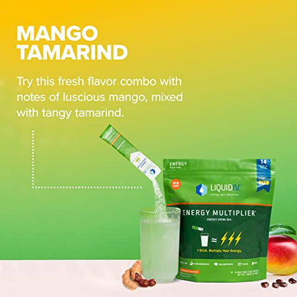 Liquid I.V. Hydration + Energy Multiplier - Mango Tamarind - Hydration Powder Packets