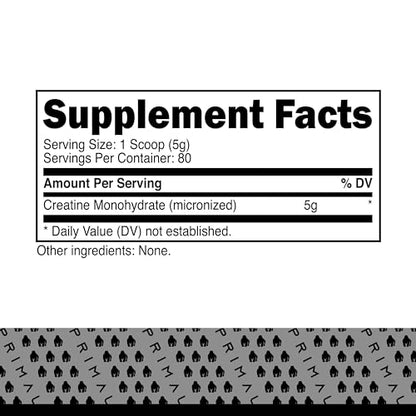 Primal Creatine Monohydrate Powder (400 Grams) - Unflavored Micronized Creatine