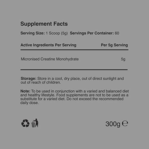 Warrior Creatine Monohydrate Powder - 300g - Micronised for Easy Mixing