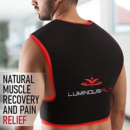 LuminousRLT Red Light Therapy Pad, Adjustable Infrared Light Therapy Back Wrap