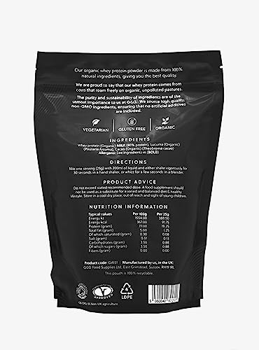 Total Whey - Organic Whey Protein Powder - Whey from Grass-fed Cows - 500g Powder